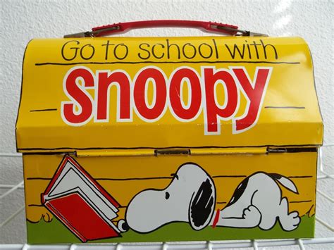 vintage peanuts metal lunch box|snoopy lunch box 1968.